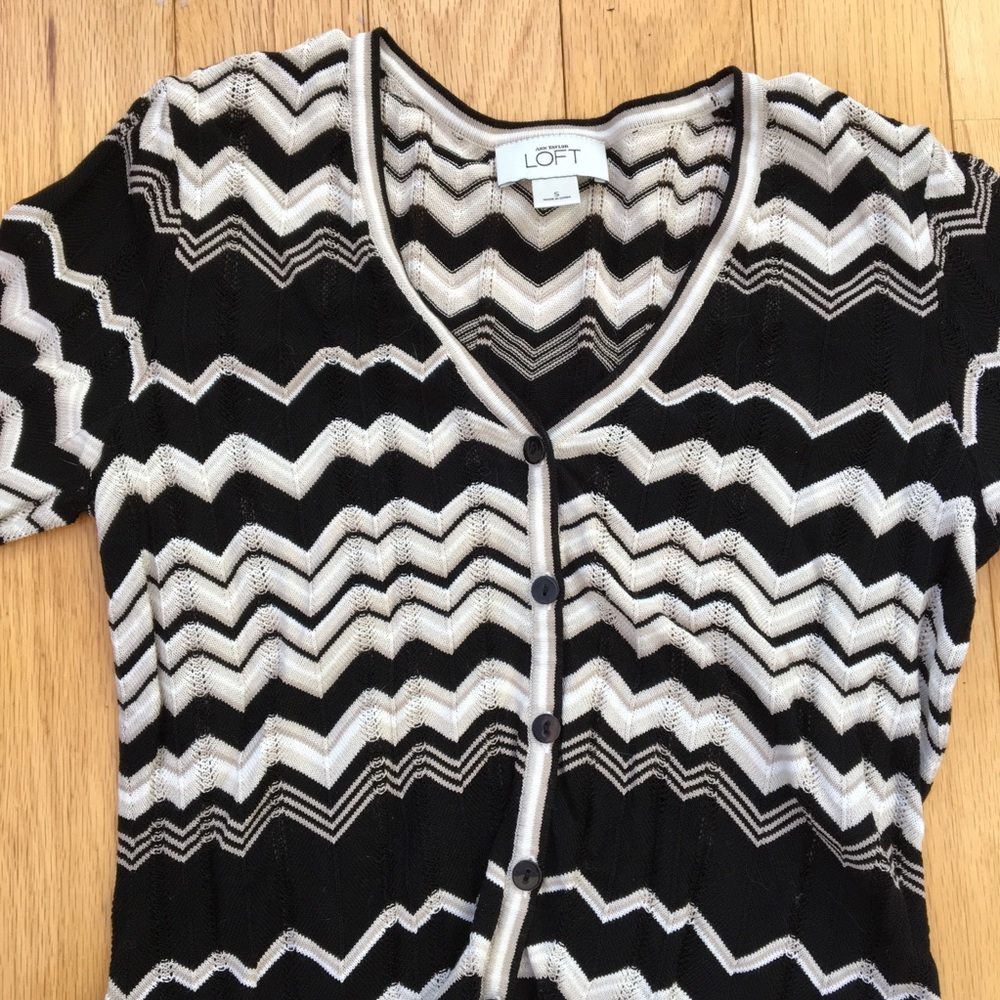 Loft Black and White Cardigan